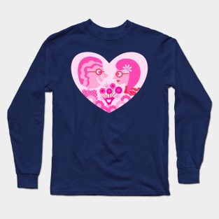 BE MY VALENTINE Romantic Lovecore Old-Fashioned Love Couple in Heart Frame - UnBlink Studio by Jackie Tahara Long Sleeve T-Shirt